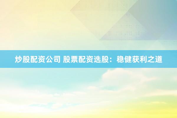 炒股配资公司 股票配资选股：稳健获利之道