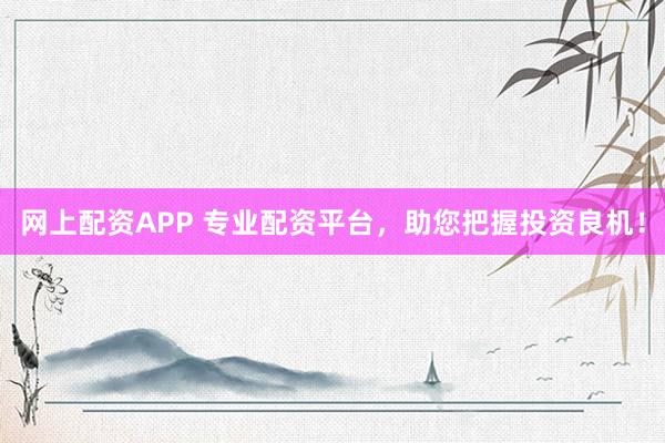 网上配资APP 专业配资平台，助您把握投资良机！