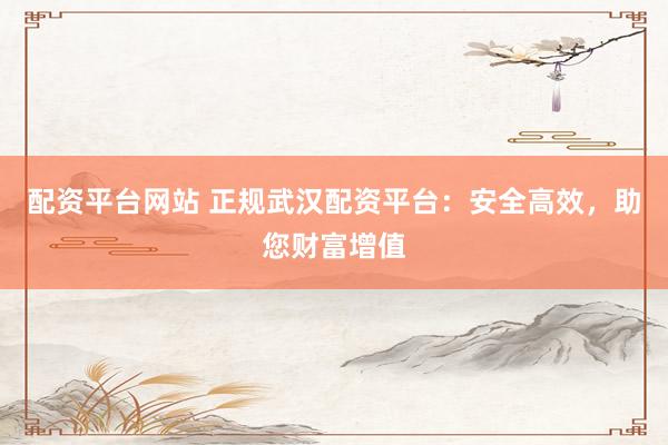 配资平台网站 正规武汉配资平台：安全高效，助您财富增值