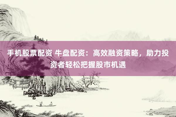 手机股票配资 牛盘配资：高效融资策略，助力投资者轻松把握股市机遇