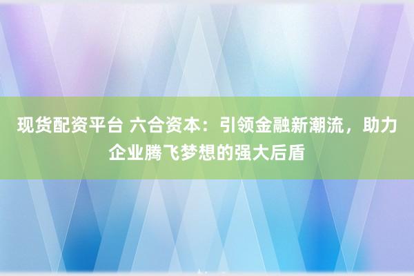 现货配资平台 六合资本：引领金融新潮流，助力企业腾飞梦想的强大后盾