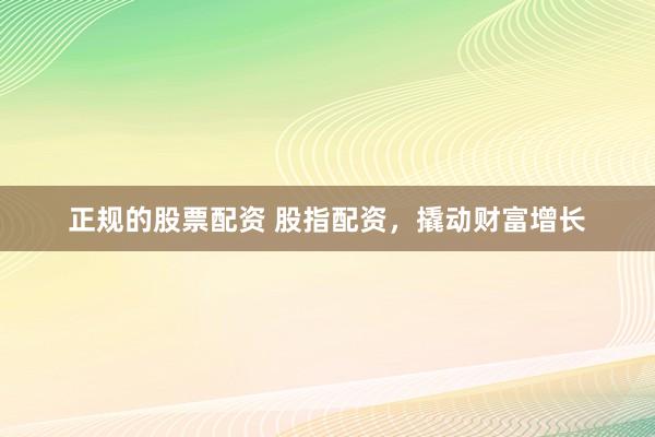 正规的股票配资 股指配资，撬动财富增长