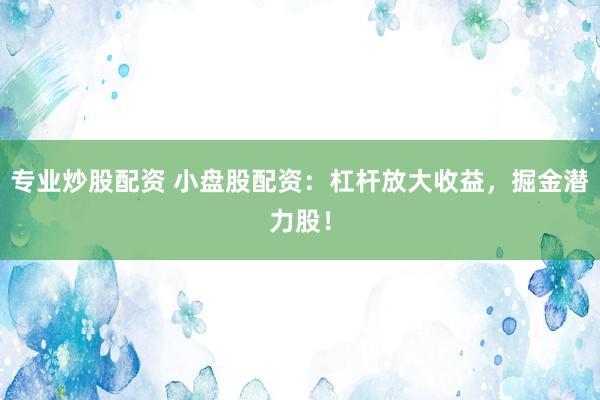 专业炒股配资 小盘股配资：杠杆放大收益，掘金潜力股！